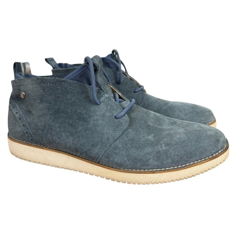 Hush Puppies Womens Moyen Blue Suede Lace Up Ankle Boots Sneakers Shoes sz 9.5